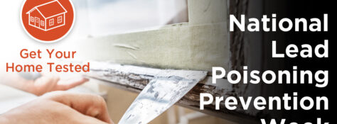 Picture of lead paint. National Lead Poisoning Prevention Week is October 23 to October 29.