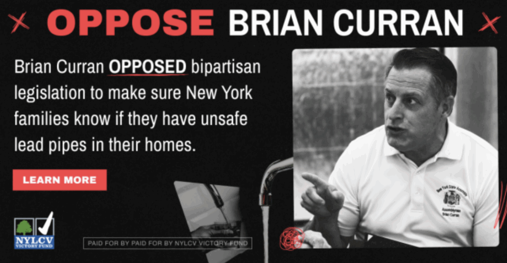 NYLCV VF campaign poster opposing Brian Curran.
